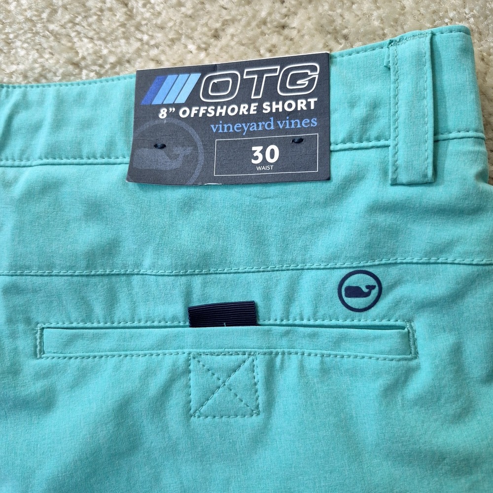 Vineyard Vines OTG Shorts Men 30 8 Inch Green Offshore Chino Hybrid Surf Stretch - Picture 10 of 10
